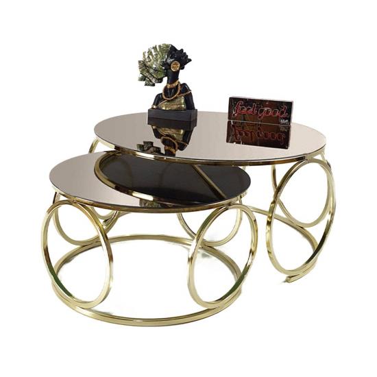 Ring Cub Gold Coffee Table